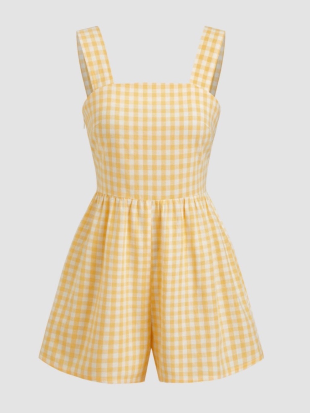NWT COTTON-BLEND SQUARE NECK GINGHAM BOWKNOT ROMPER M